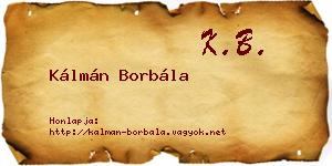 Kálmán Borbála névjegykártya
